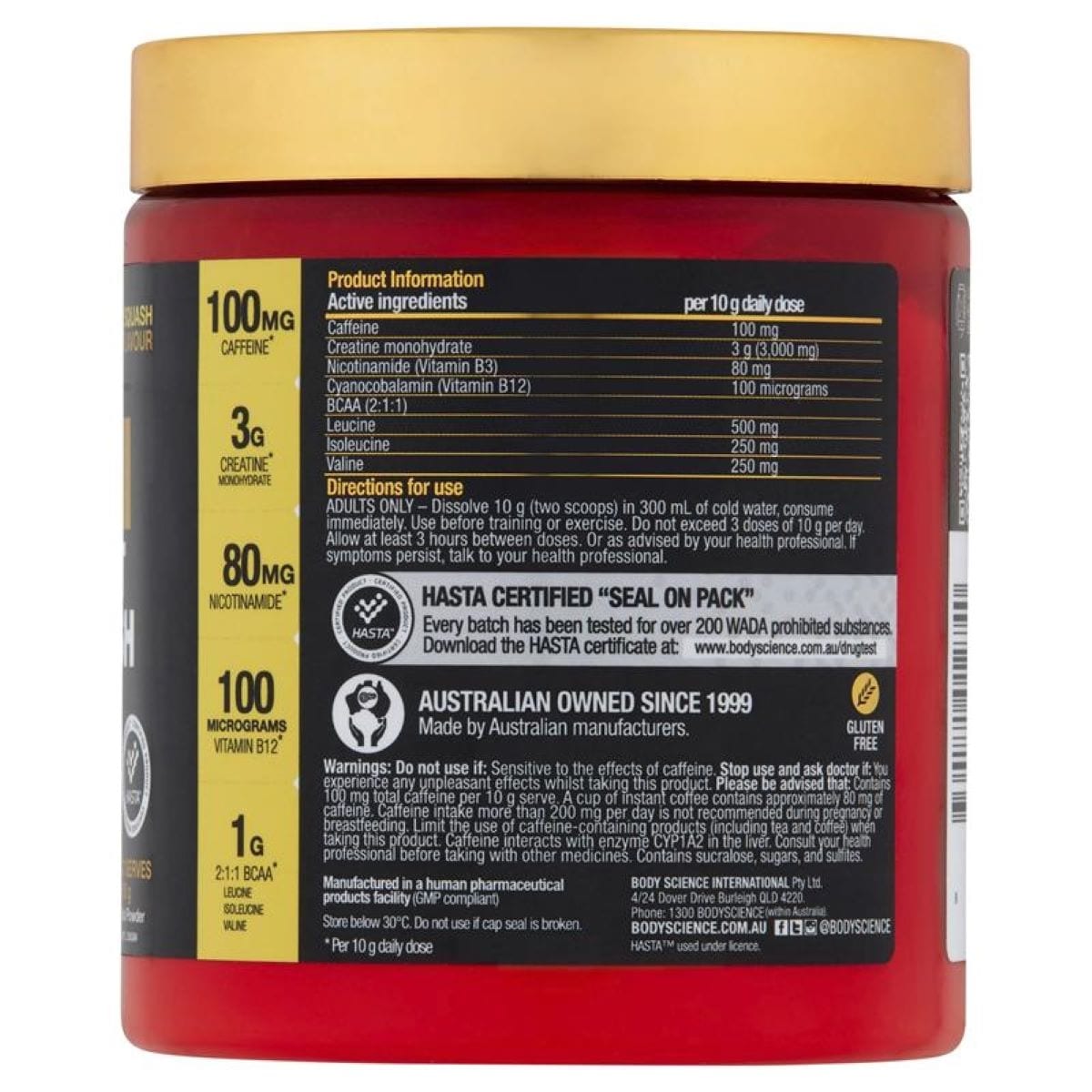 BSc K-OS Pre-Workout Lemon Squash 300g