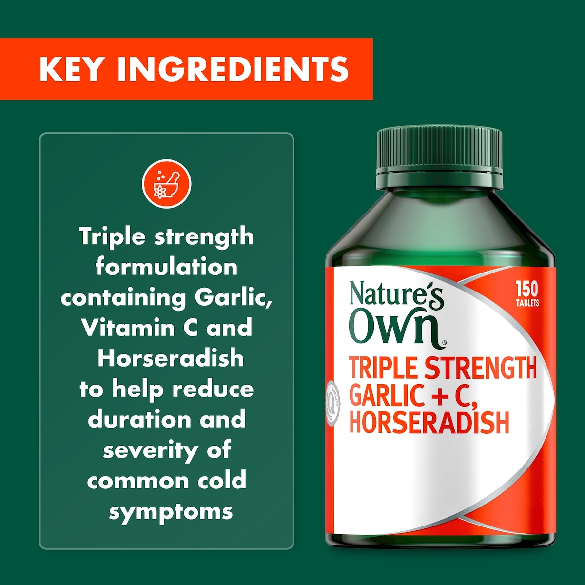 Nature's Own Triple Strength Garlic+C Horseradish 150 Tablets