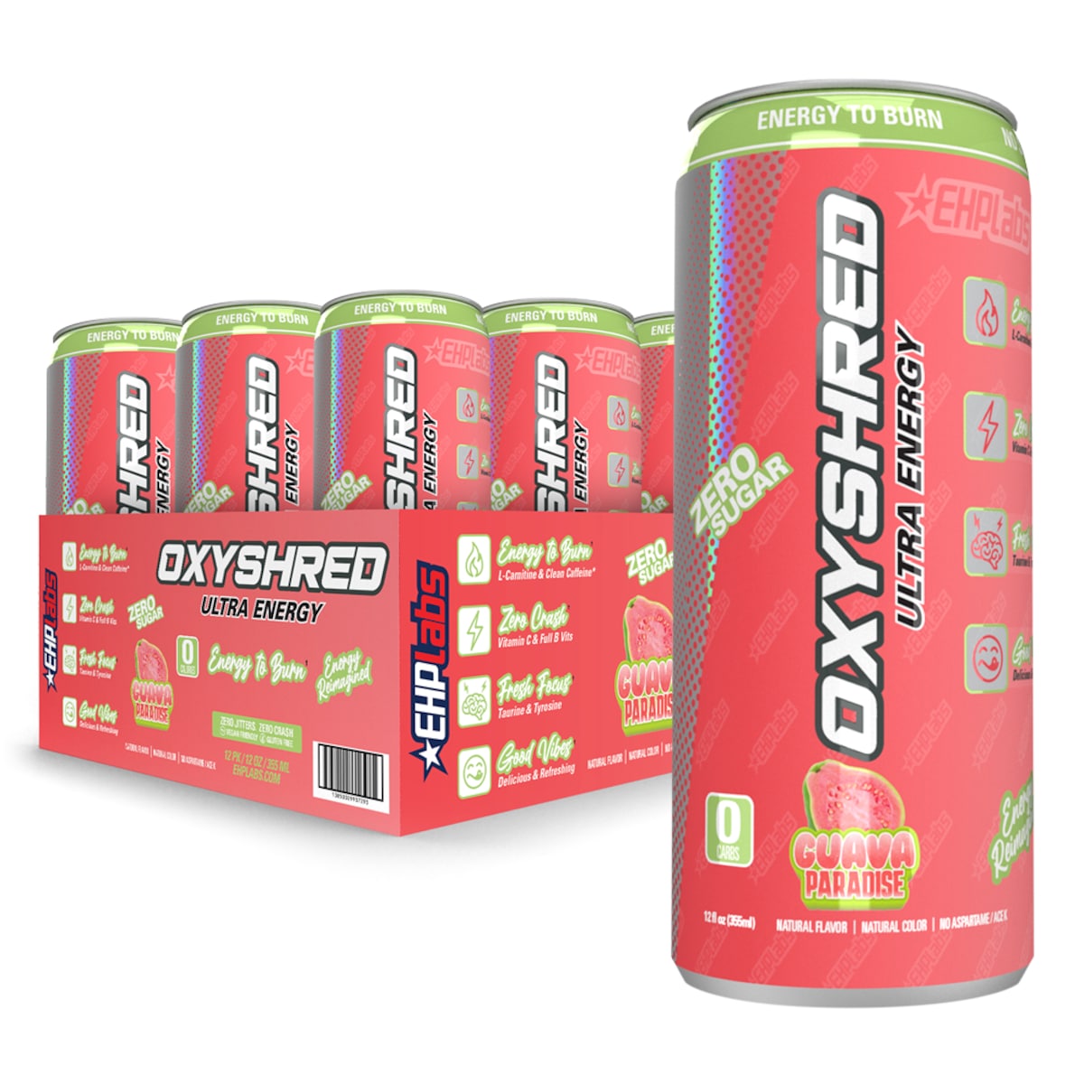 EHPlabs OxyShred Ultra Energy RTD Guava Paradise 12 x 355ml