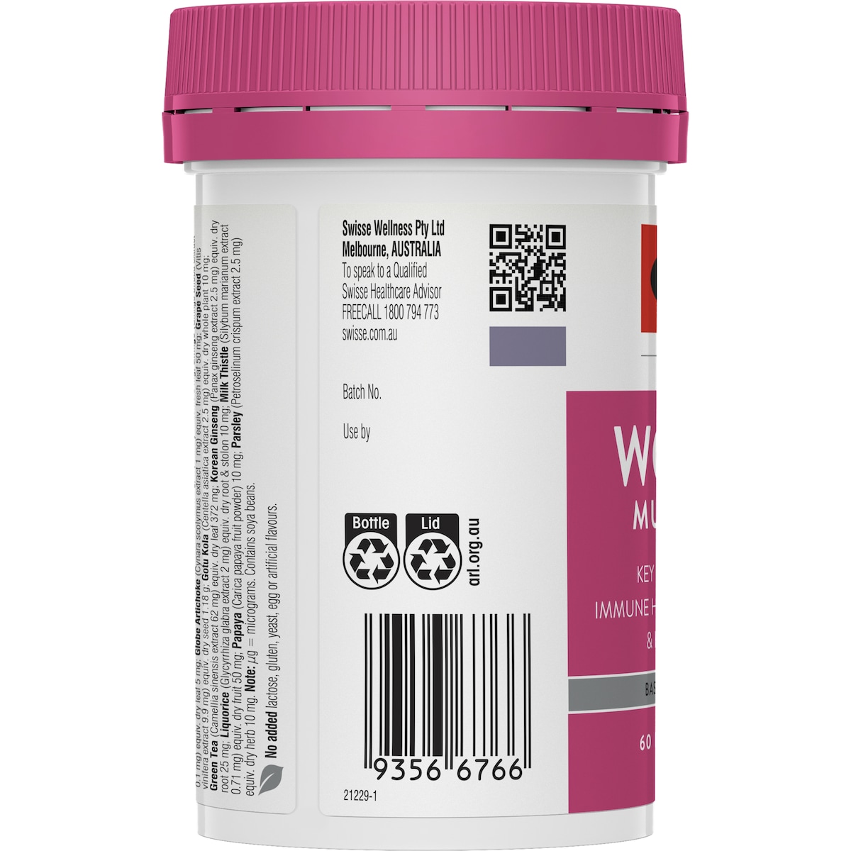 Swisse Ultivite Womens Multivitamin 60 Tablets (Improved Formula)