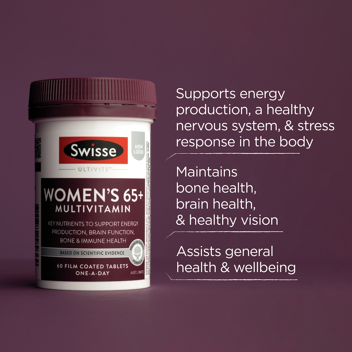 Swisse Womens Ultivite 65+ Multivitamin 60 Tablets