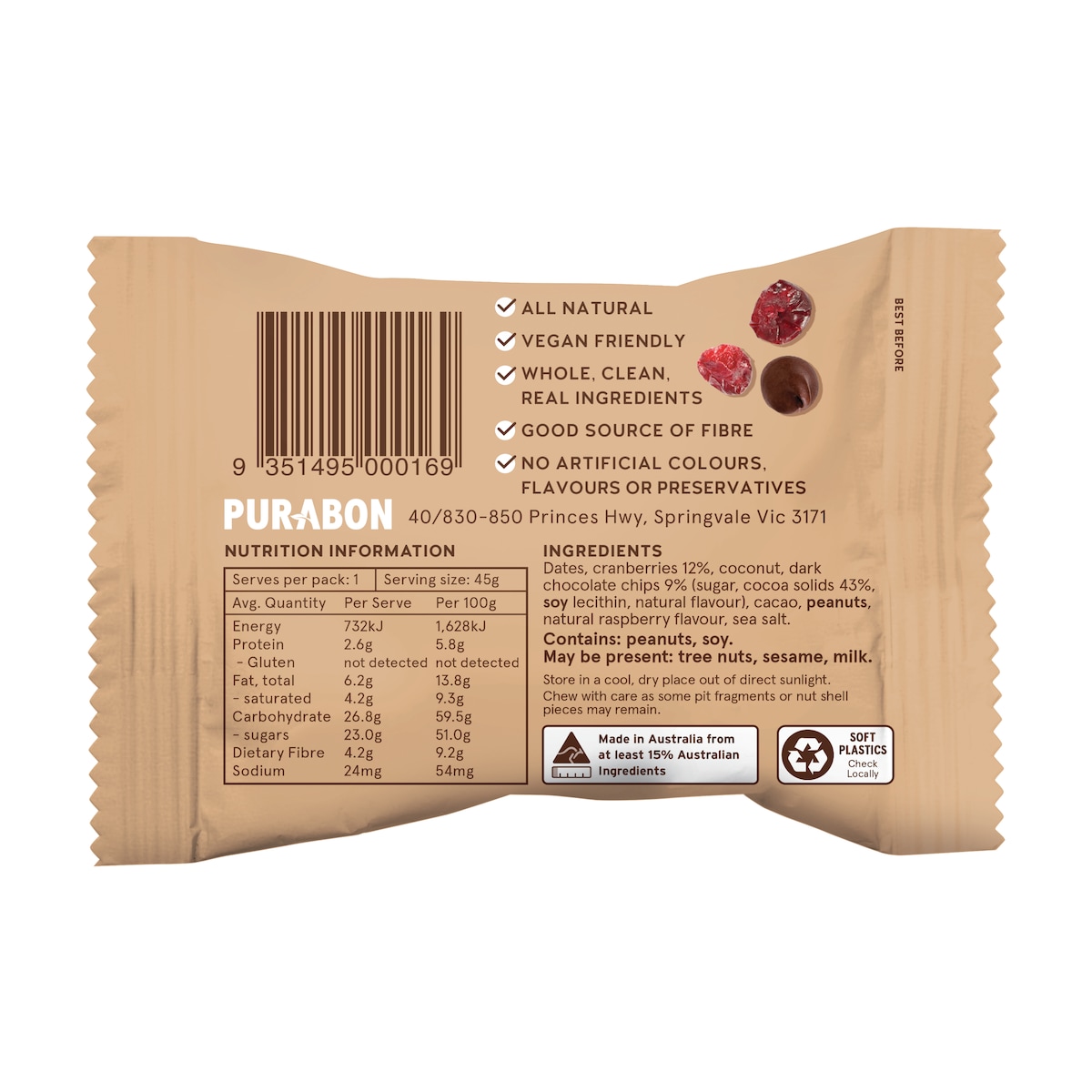 Purabon Ball Berry Choc Choc Chip 45g