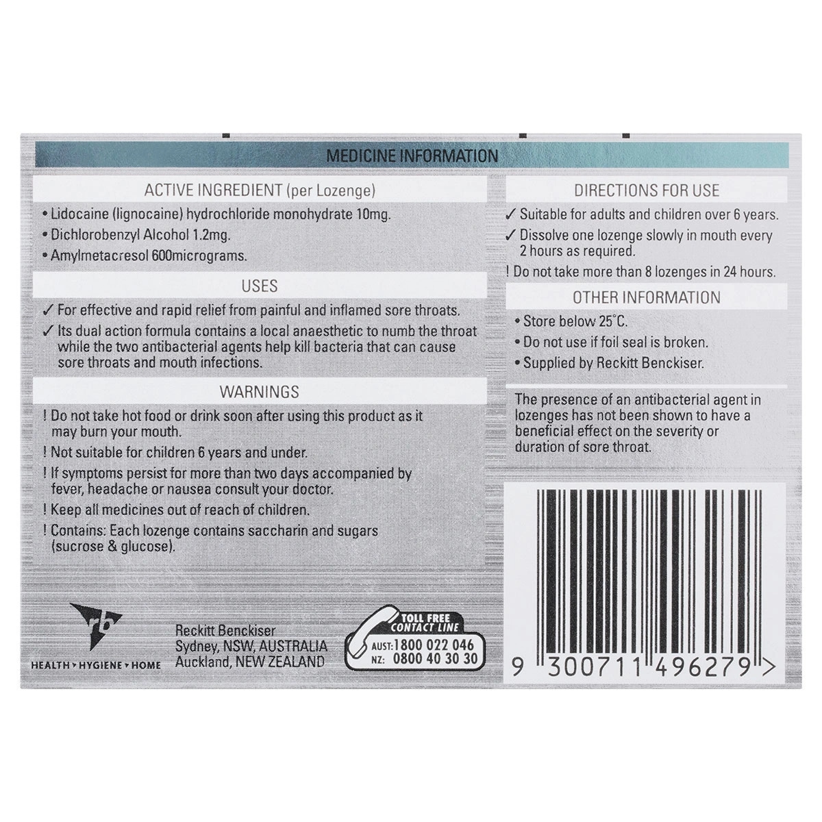 Strepsils Plus Anaesthetic Dual Action Menthol 36 Lozenges