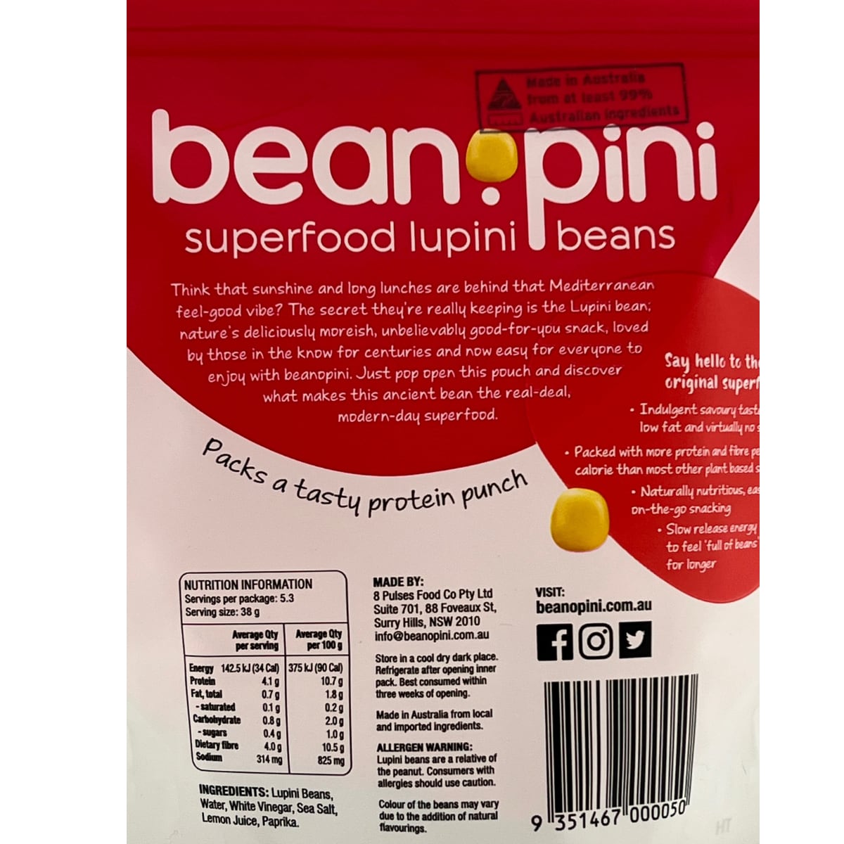 Beanopini Lupini Beans Cheeky Chilli 200g