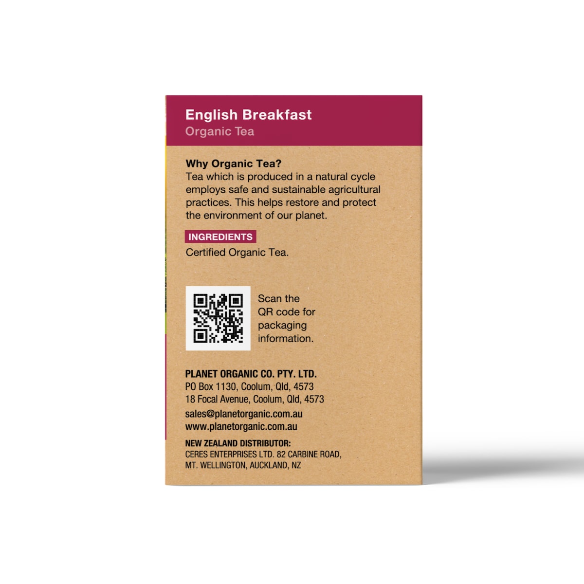 Planet Organic English Breakfast 25 Tea Bags