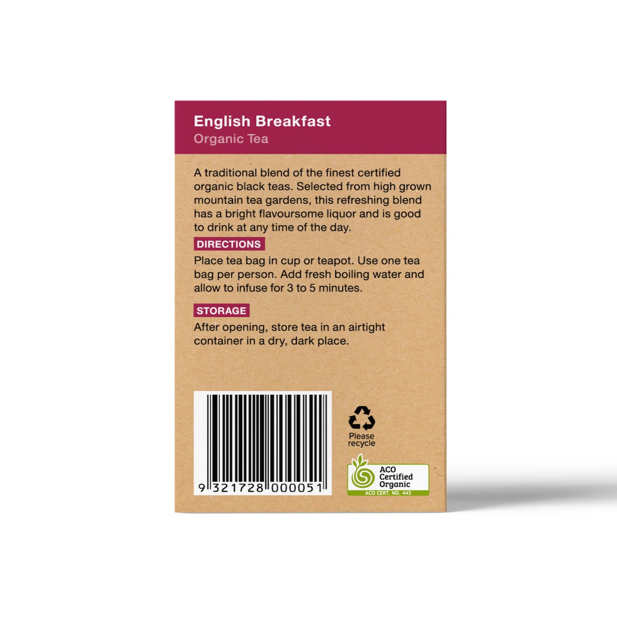 Planet Organic English Breakfast 25 Tea Bags