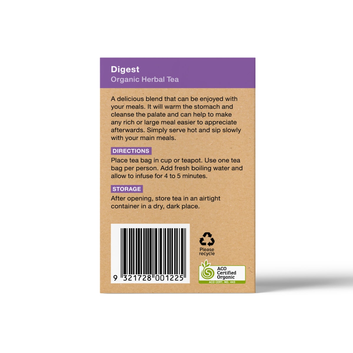 Planet Organic Digest Tea 25 Tea Bags