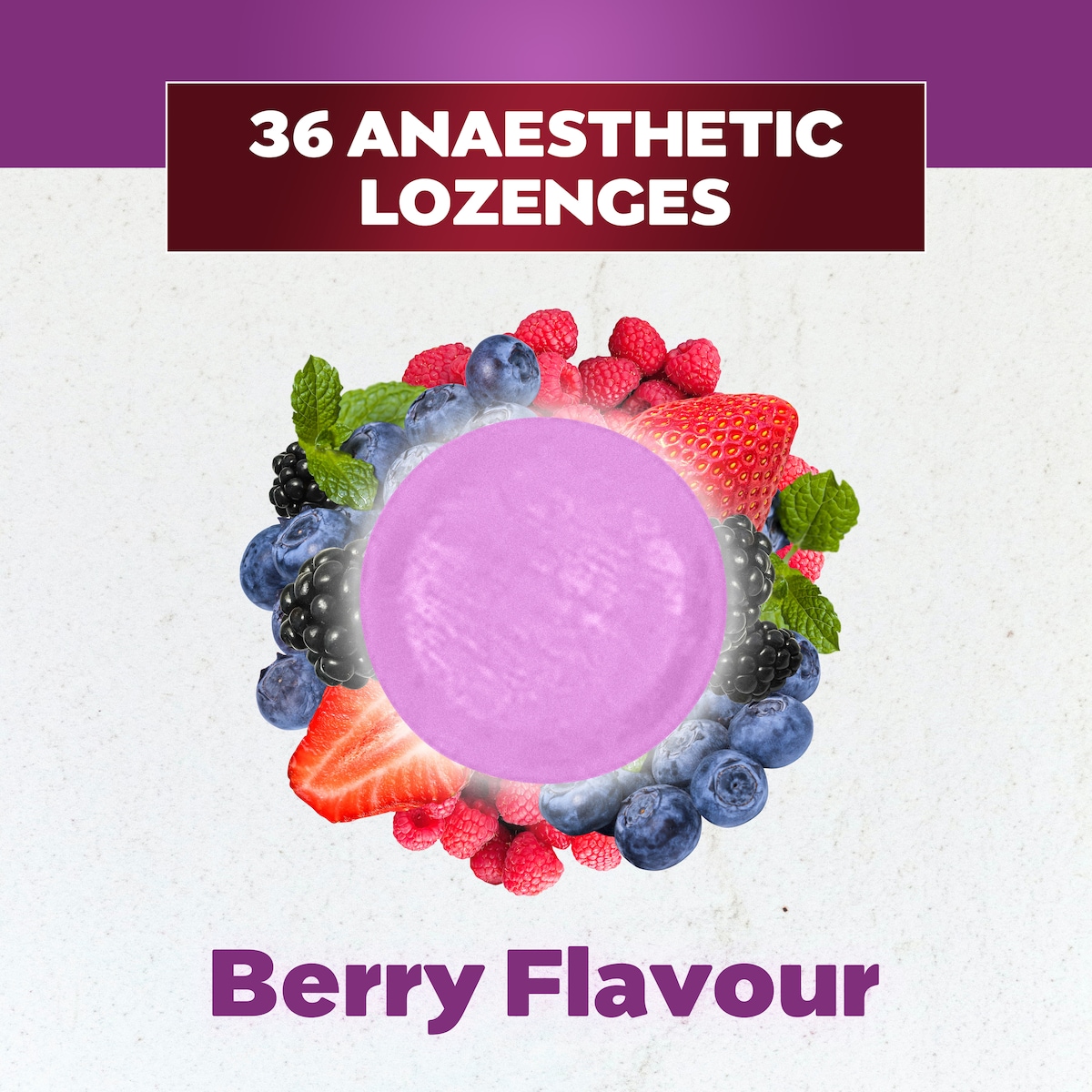 Betadine Anaesthetic Sore Throat Lozenges Berry 36 Pack