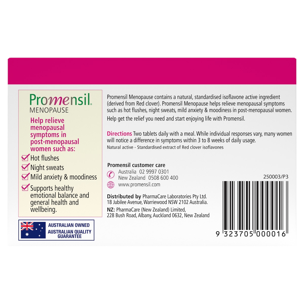 Promensil Menopause 30 Tablets