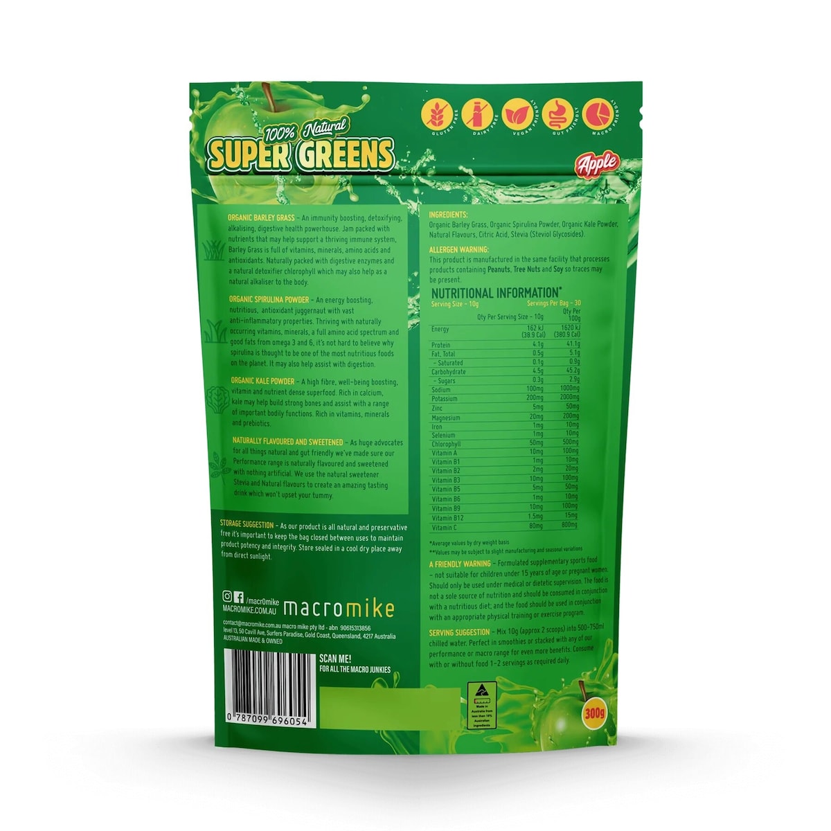 Macro Mike Super Greens Apple 300g