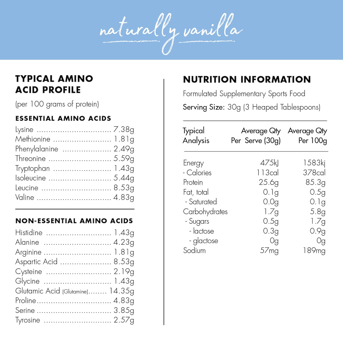 At Health Australia Naturally Vanilla Grass-Fed Whey Protein Isolate 450g