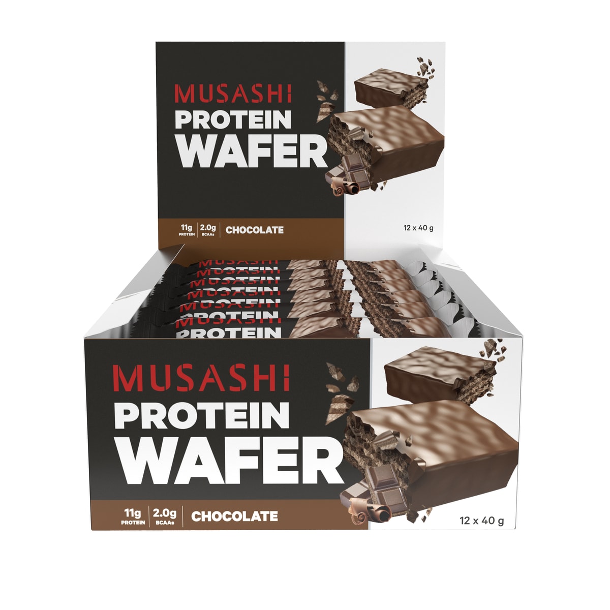 Musashi Chocolate Protein Wafer 12 x 40g