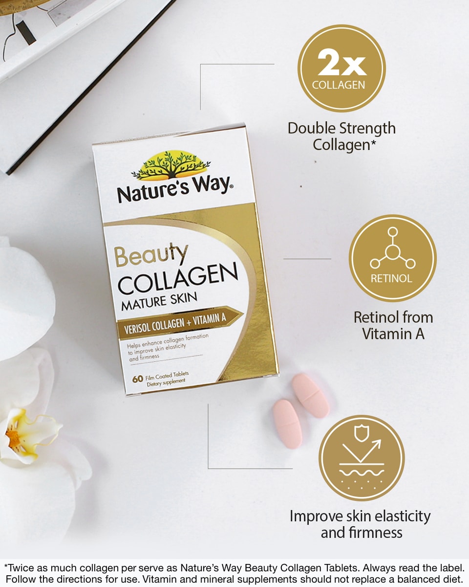 Natures Way Beauty Collagen Mature Skin 60 Tablets