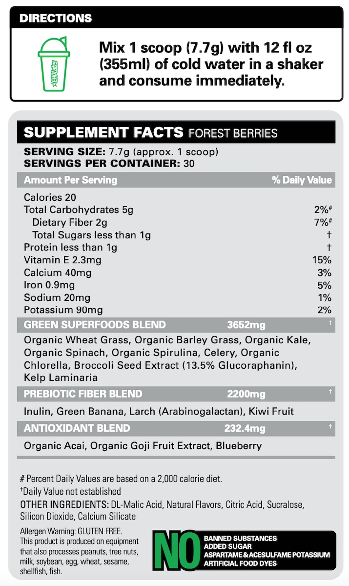 EHPlabs OxyGreens Daily Super Greens Forest Berries 246g