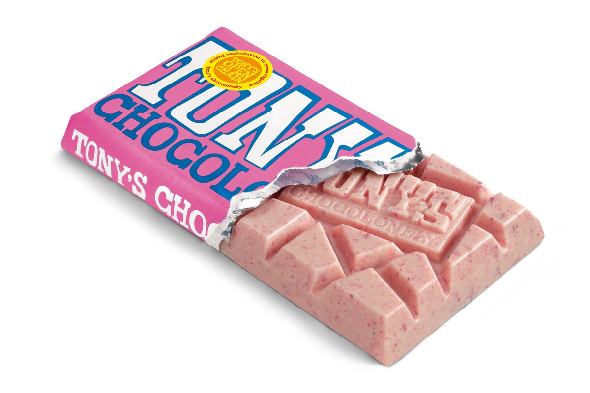 Tony's Chocolonely White Raspberry Popping Candy 180g