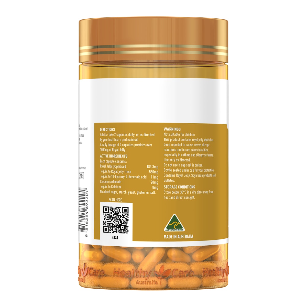 Healthy Care Royal Jelly 1000mg 365 Capsules