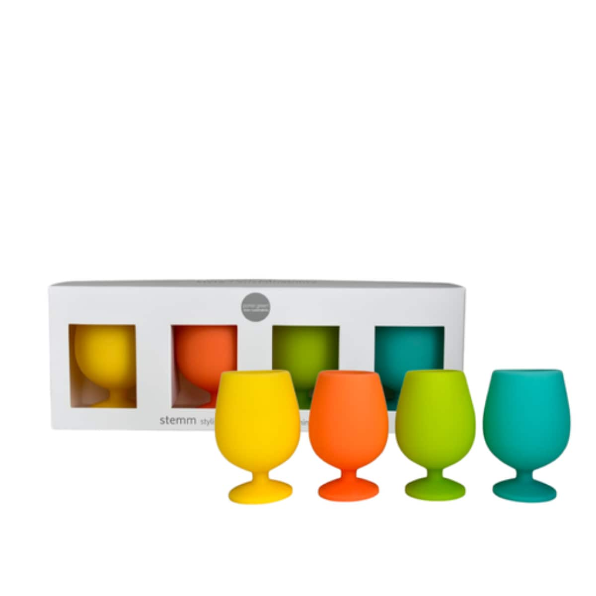 Porter Green Stemm Unbreakable Silicone Wine Glass Set Campinas 4X250ml