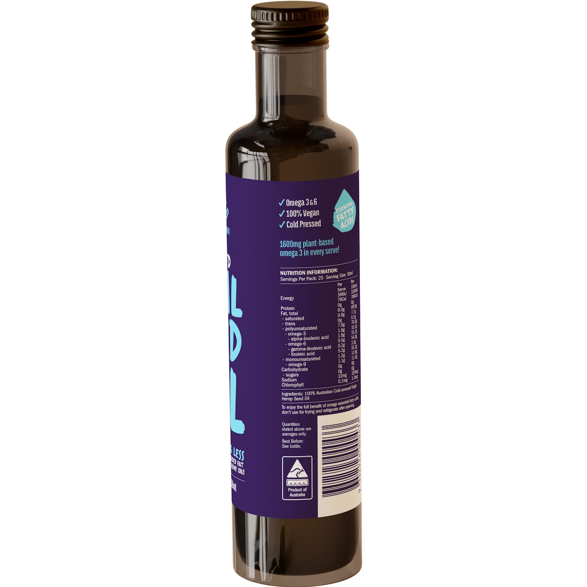 Soul Seed Cold Pressed Hemp Seed Oil 250ml