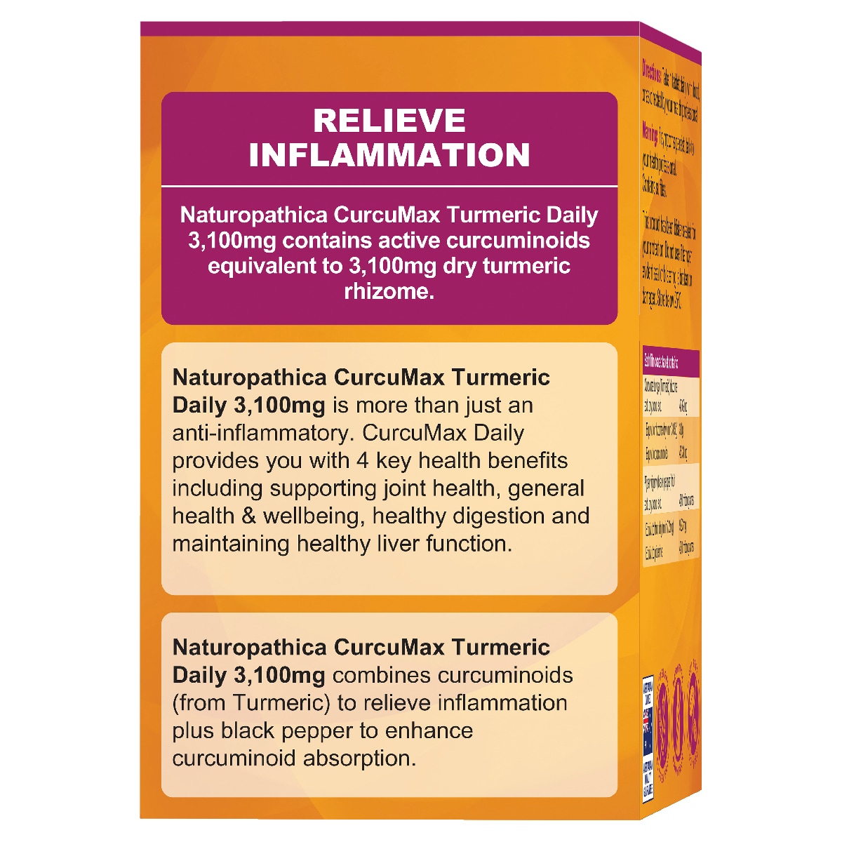 Naturopathica CurcuMax Turmeric Daily 3100mg 80 Tablets