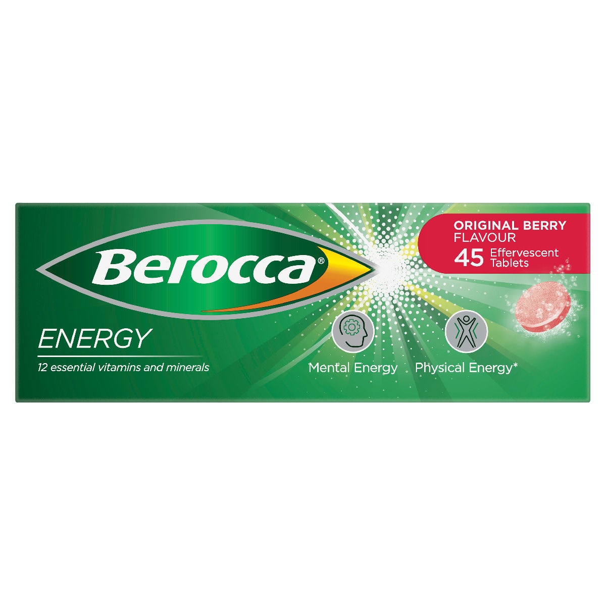 Berocca Energy Original Berry Effervescent Tablets 45 Pack