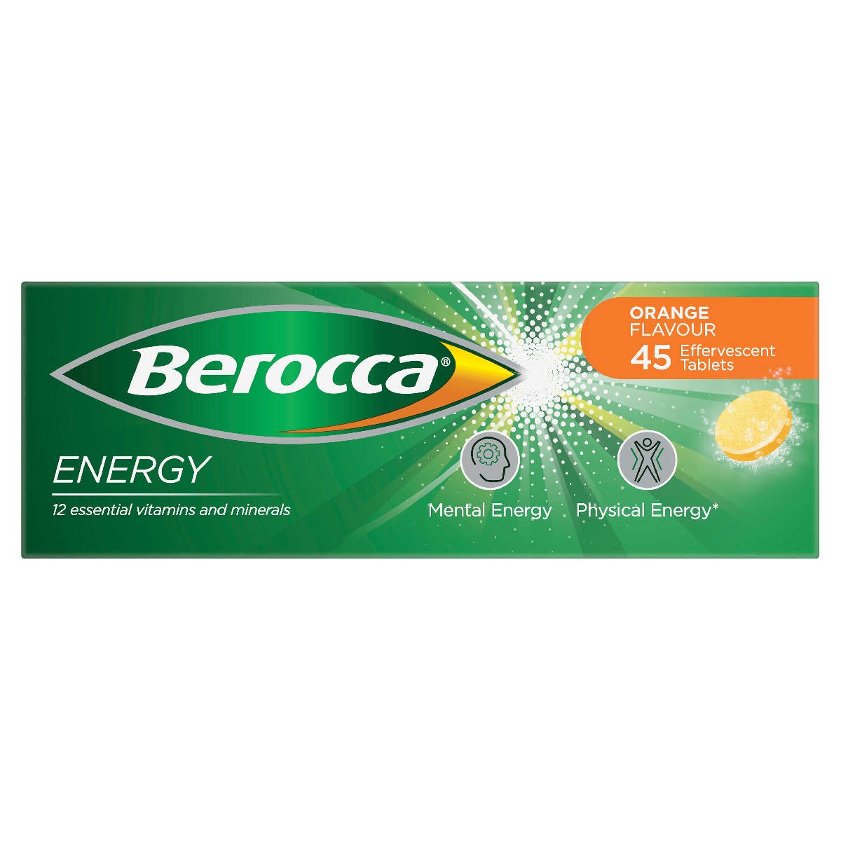 Berocca Energy Orange Effervescent Tablets 45 Pack