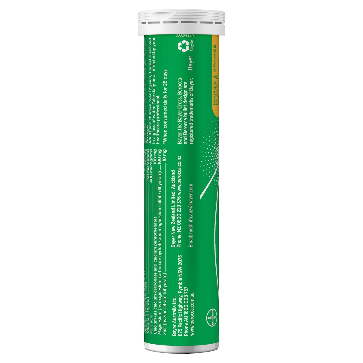 Berocca Energy Mango & Orange Effervescent Tablets 30 Pack