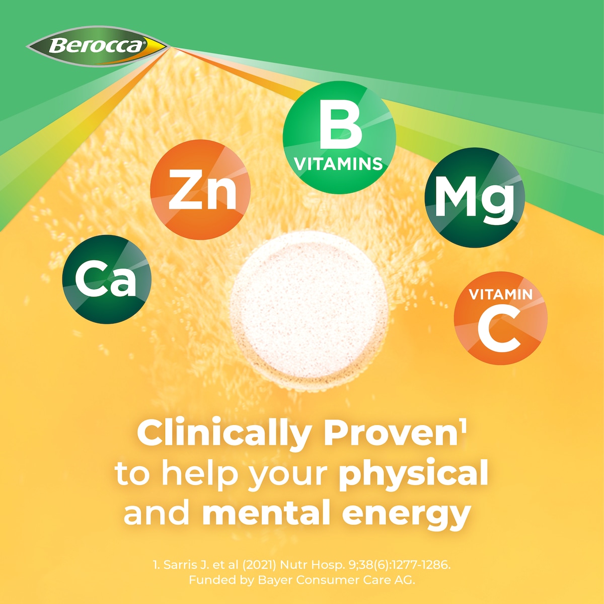 Berocca Energy Mango & Orange Effervescent Tablets 30 Pack