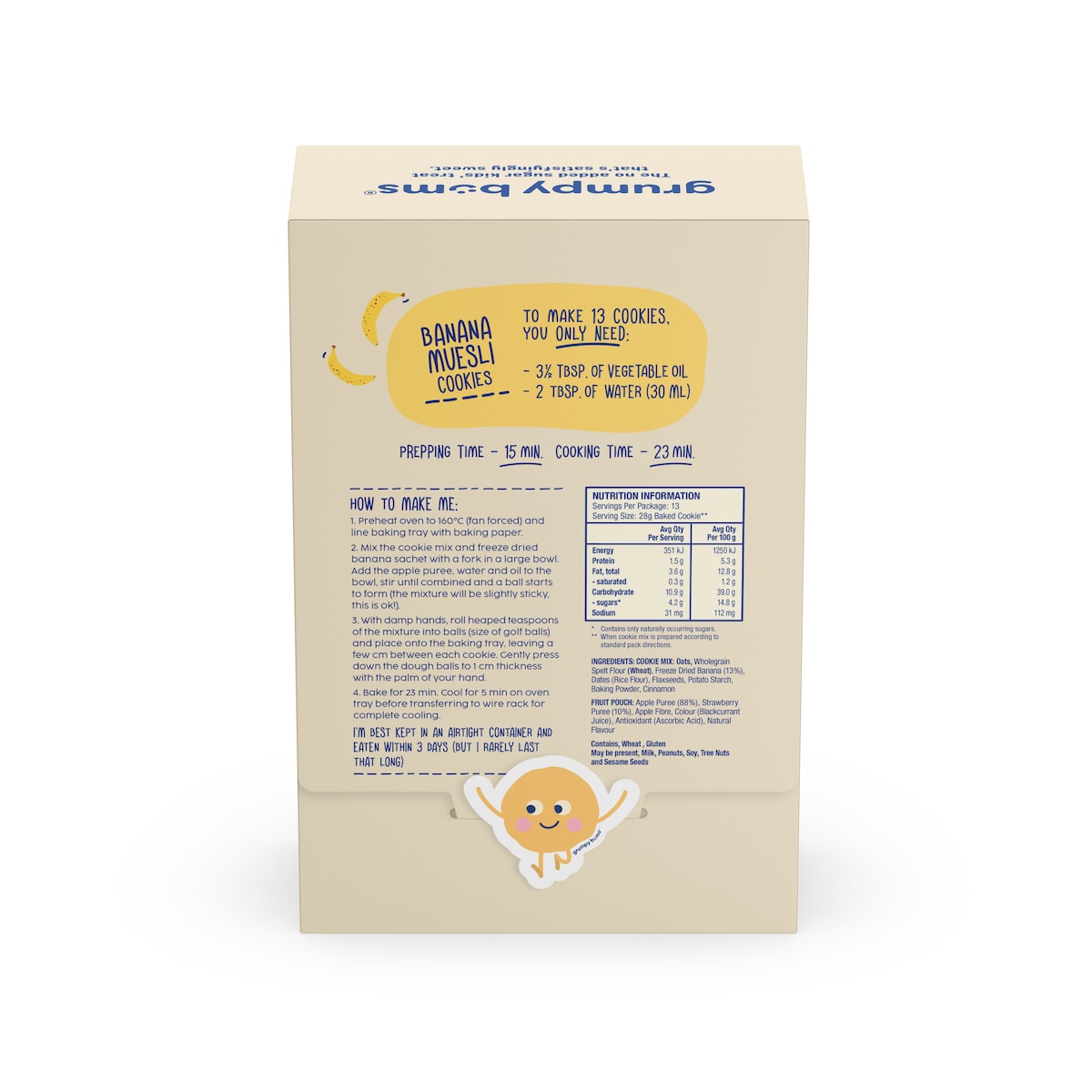 Grumpy Bums Banana Muesli Cookie Mix 375g