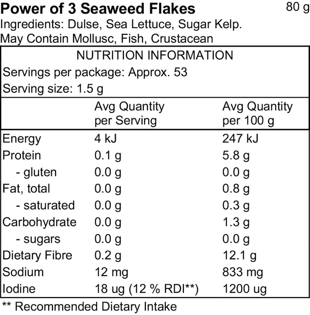 Pacific Harvest Power of Three Flakes 80g