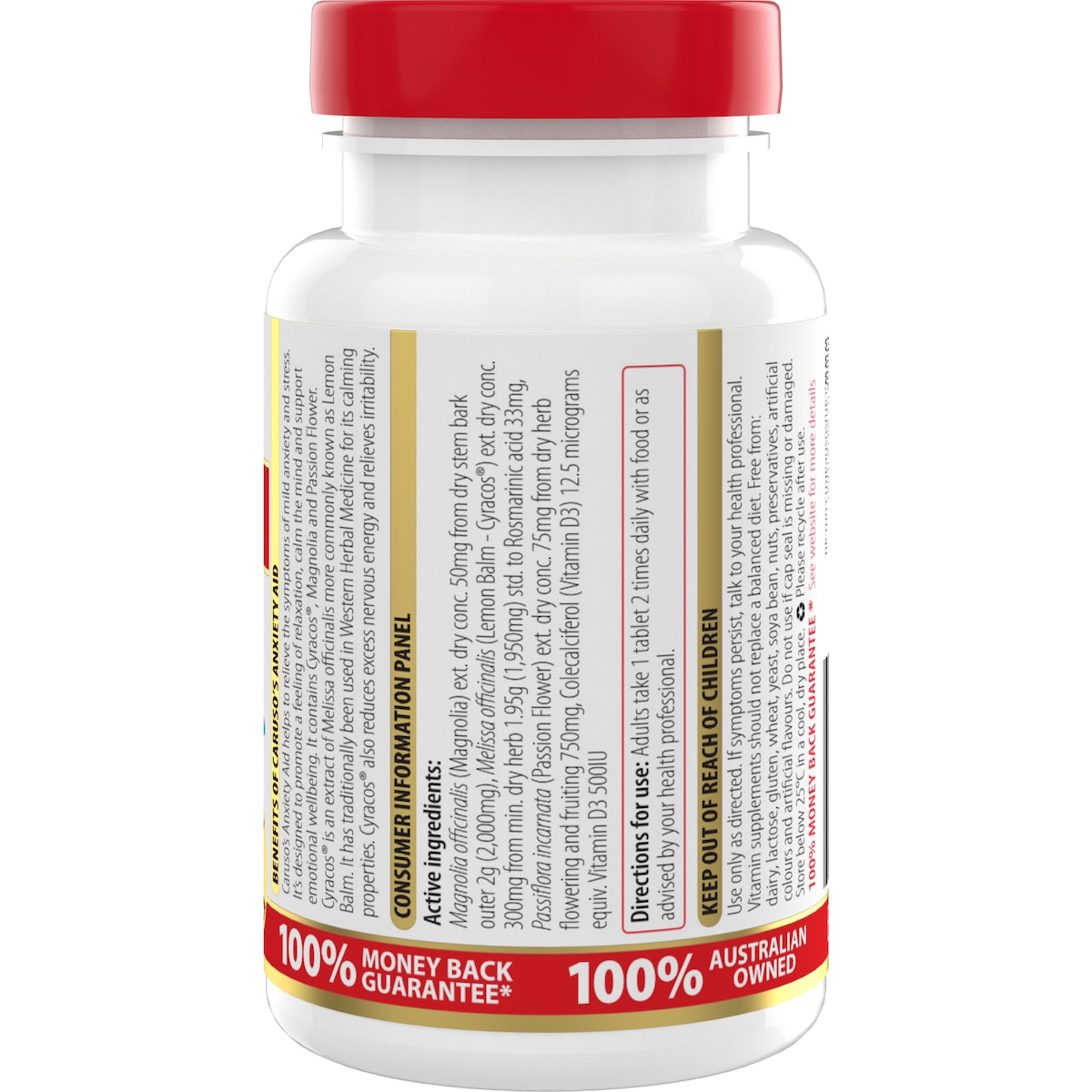 Carusos Anxiety Aid 30 Tablets