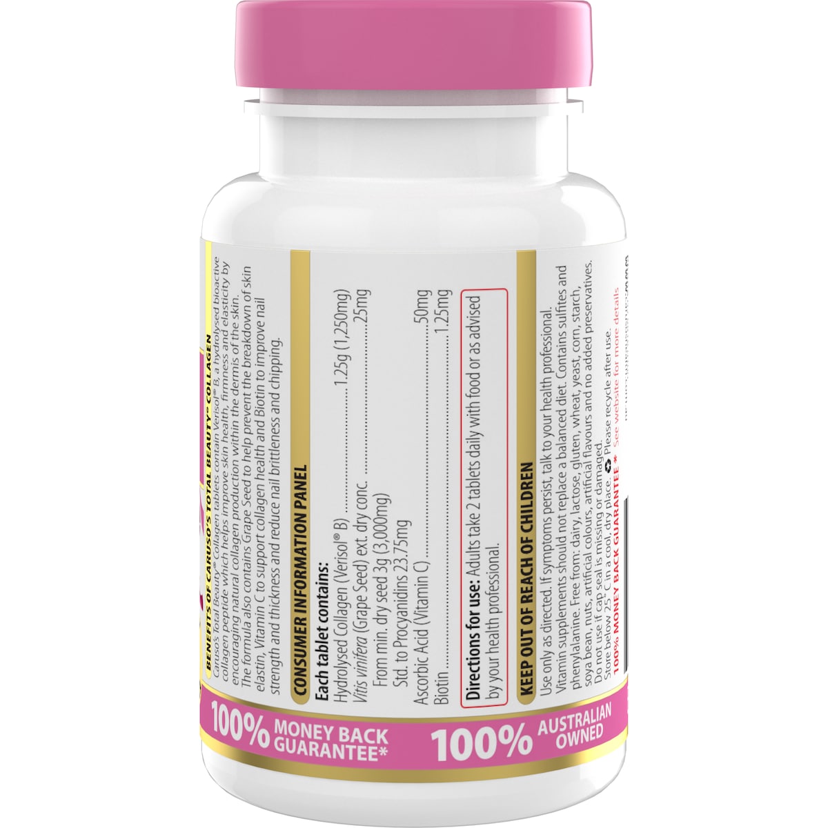 Carusos Total Beauty Collagen 60 Tablets