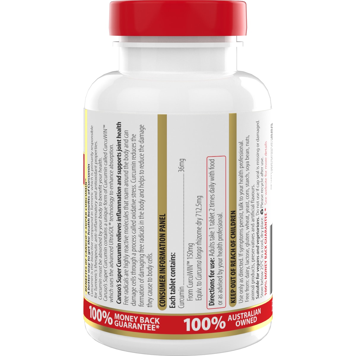 Carusos Super Curcumin Arthritis Relief 90 Capsules | Healthylife Australia