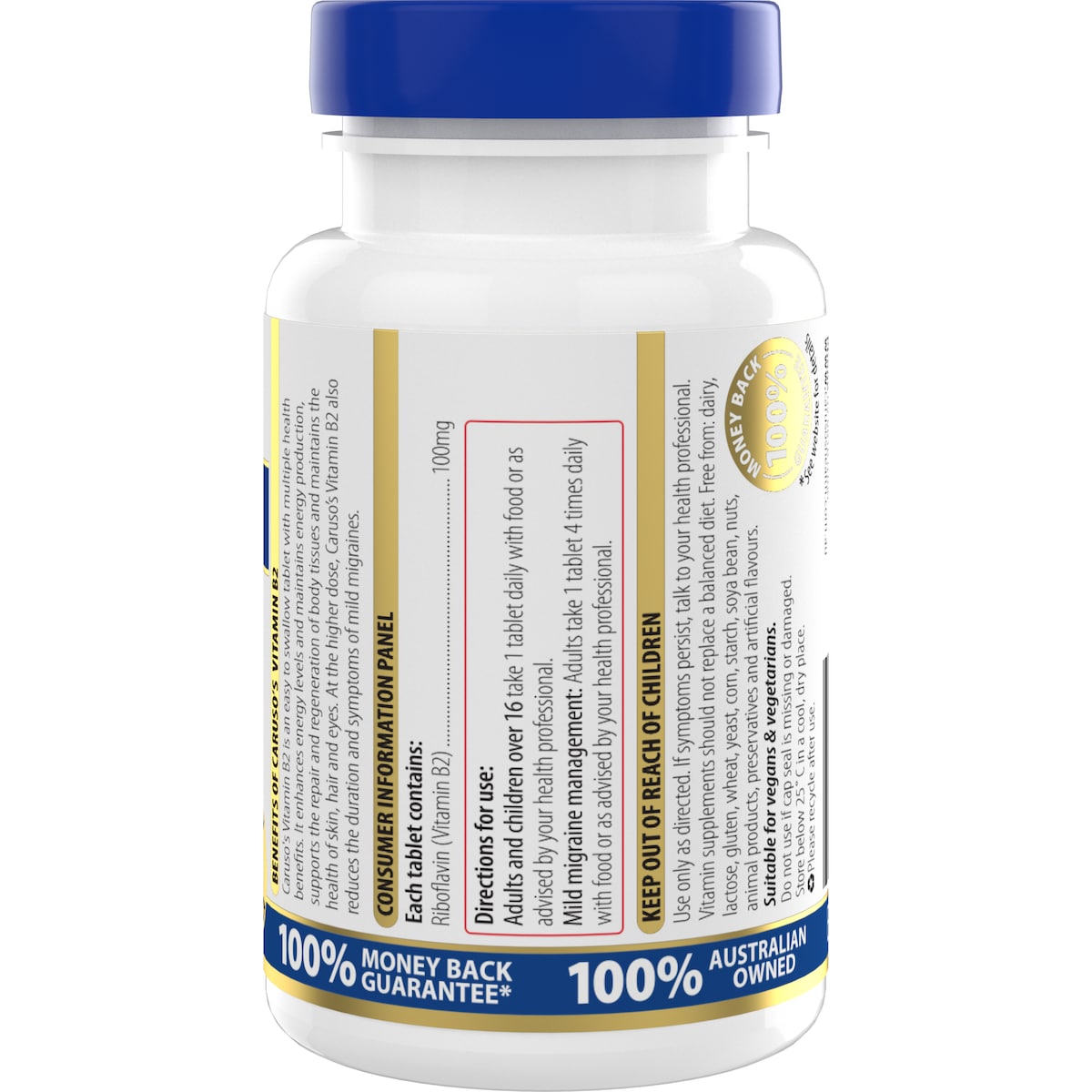 Carusos Vitamin B2 Riboflavin 120 Tablets