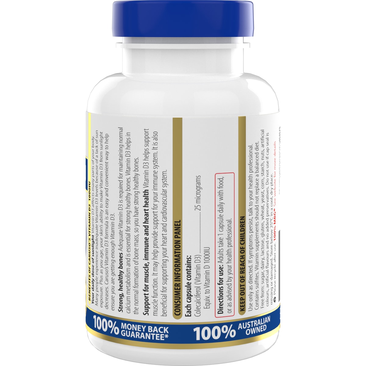 Carusos Vitamin D3 1000Iu 250 Capsules