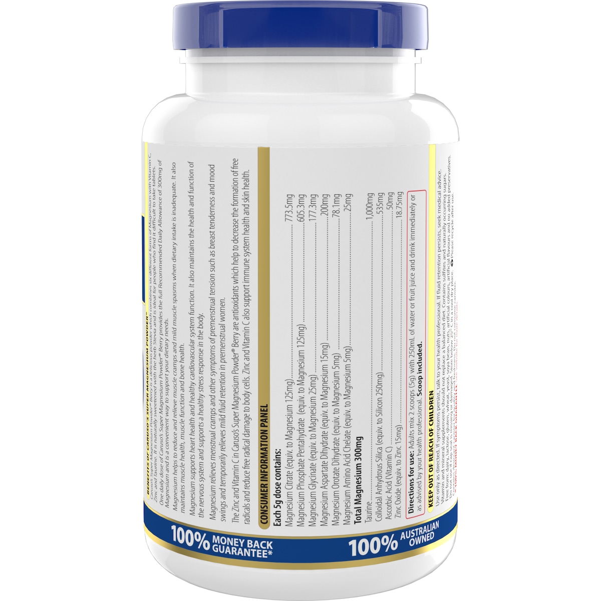 Carusos Super Magnesium Powder Lemon 250g