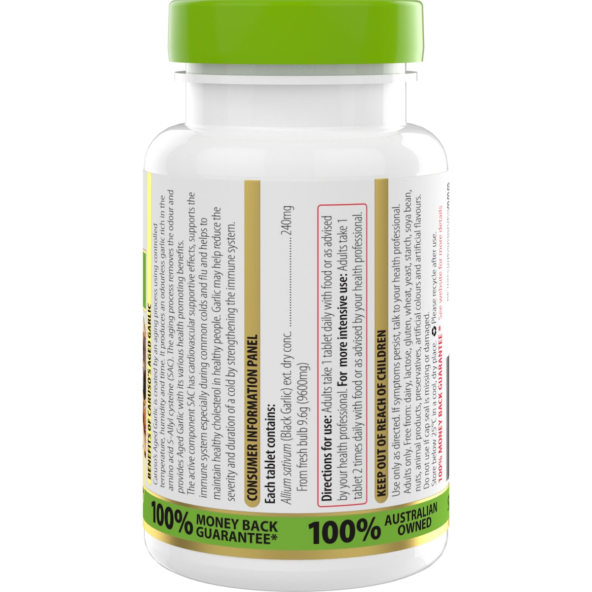 Carusos Aged Garlic 60 Tablets | Healthylife Australia