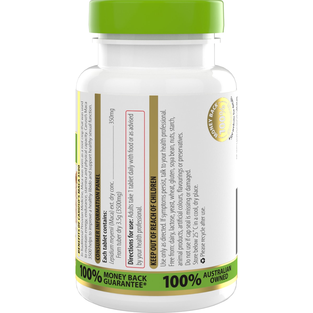 Carusos Maca 3500mg 60 Tablets