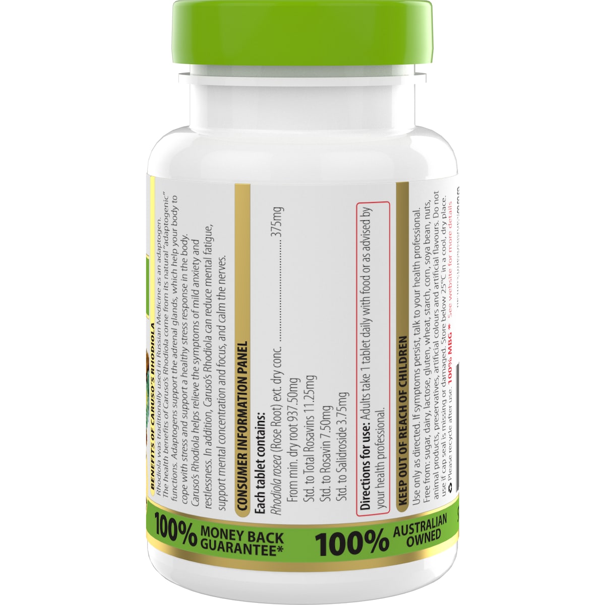 Carusos Rhodiola 50 Tablets