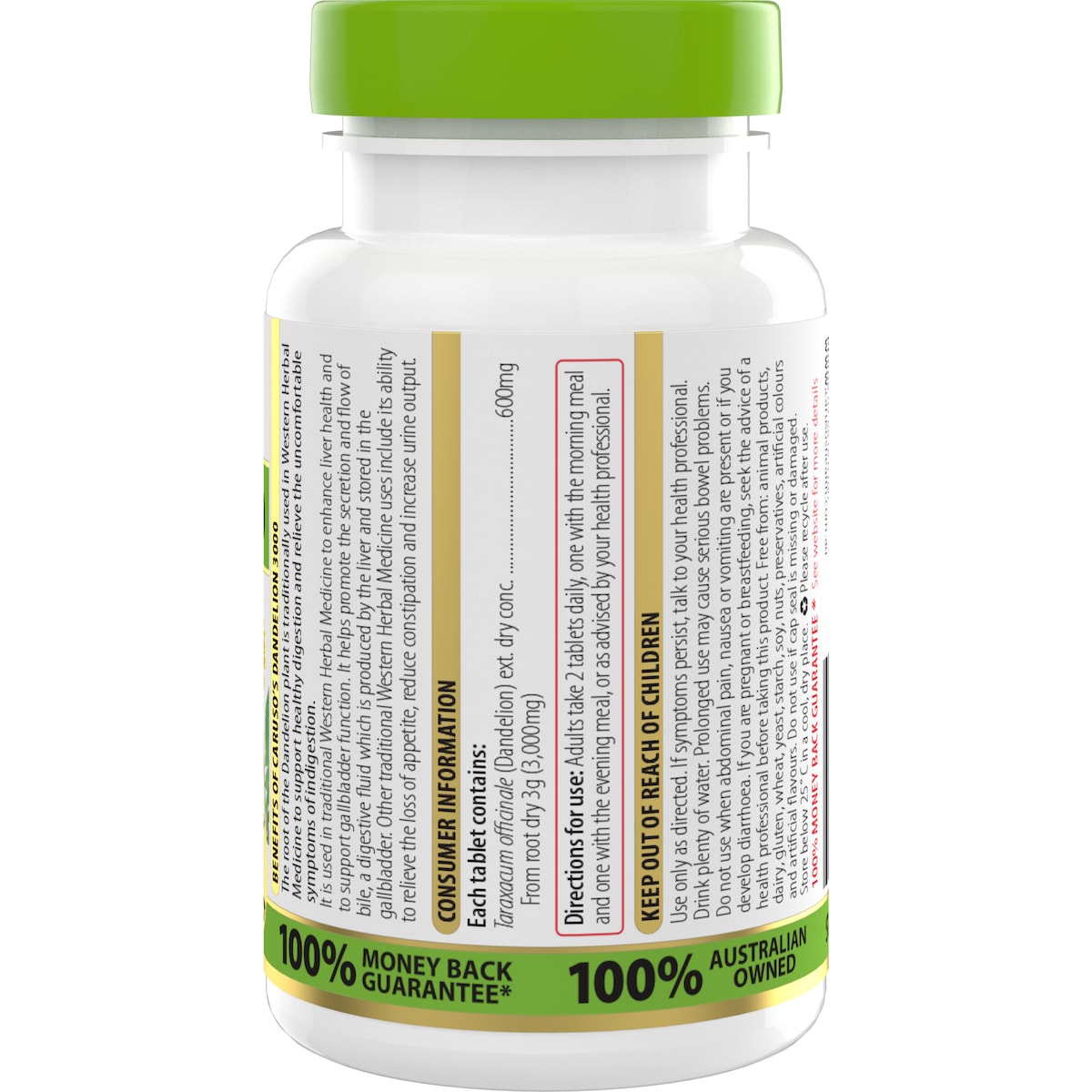 Caruso's Dandelion 3000 50 Tablets