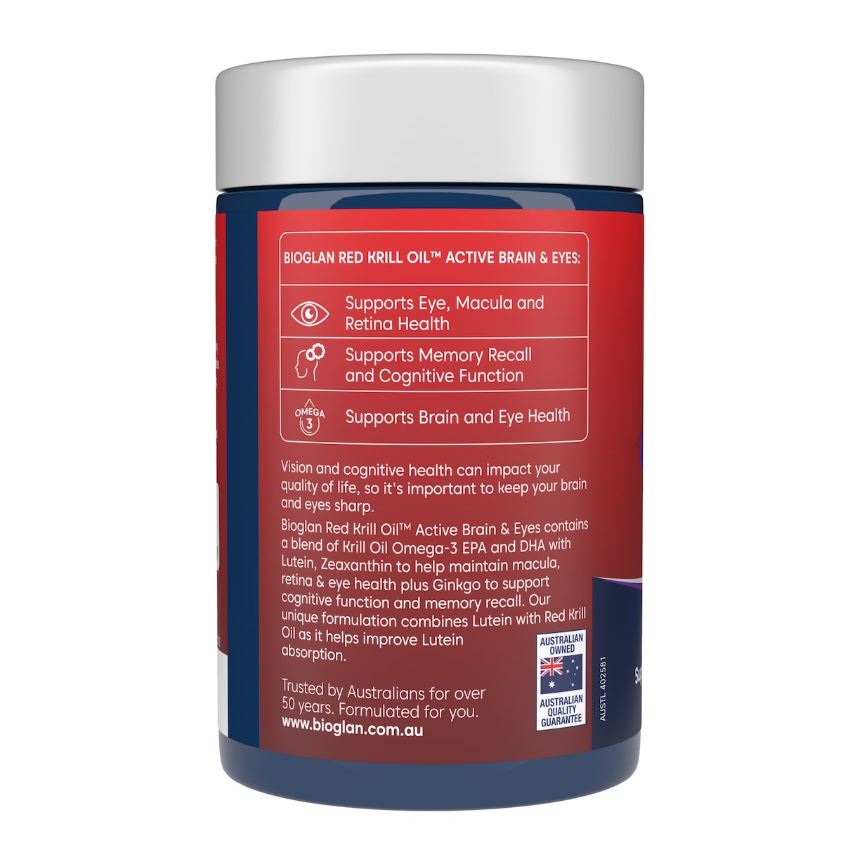 Bioglan Red Krill Oil Active Brain & Eyes 60 Capsules