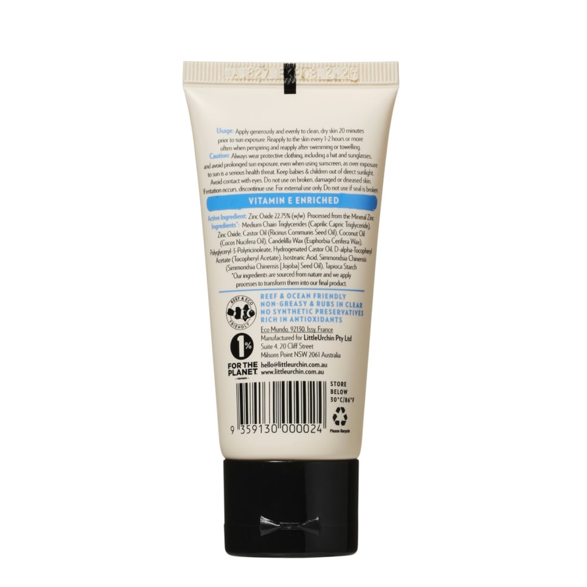 Little Urchin Natural Clear Zinc Sunscreen SPF50+ 50g