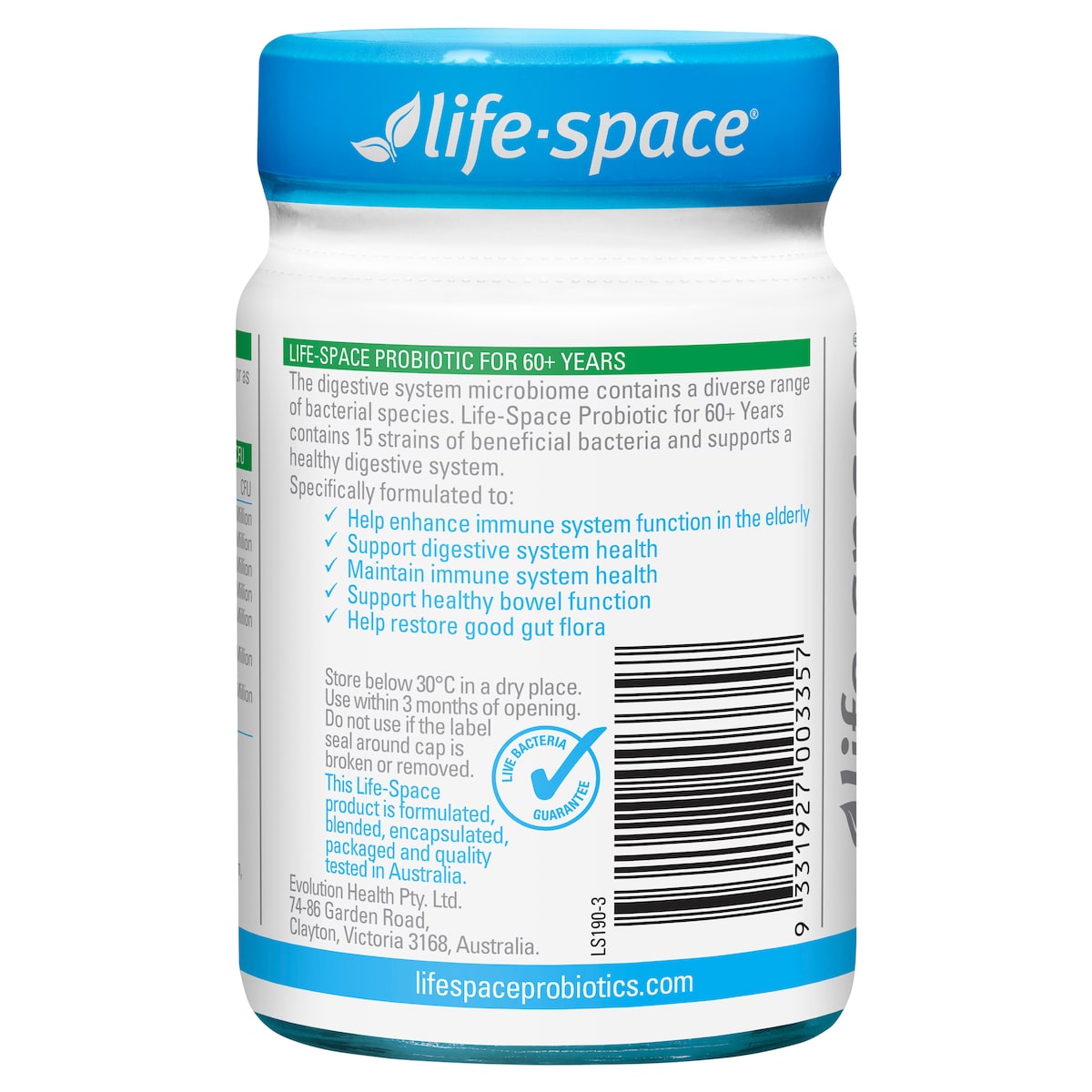 Life-Space Probiotic for 60+ Years 60 Capsules