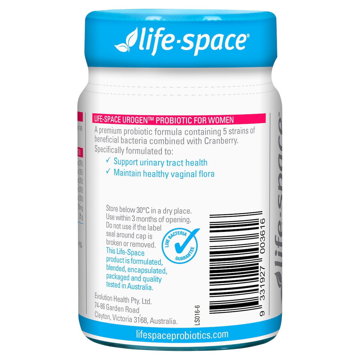 Life-Space Urogen Probiotic for Women 60 Capsules