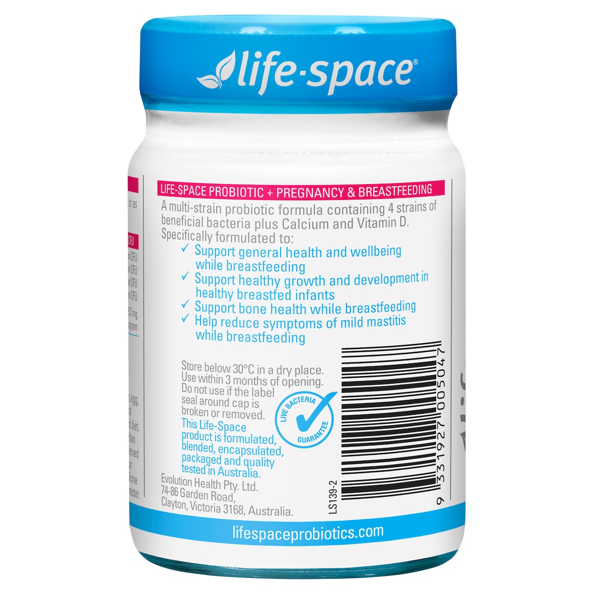 Life-Space Probiotic + Pregnancy & Breastfeeding 50 Capsules