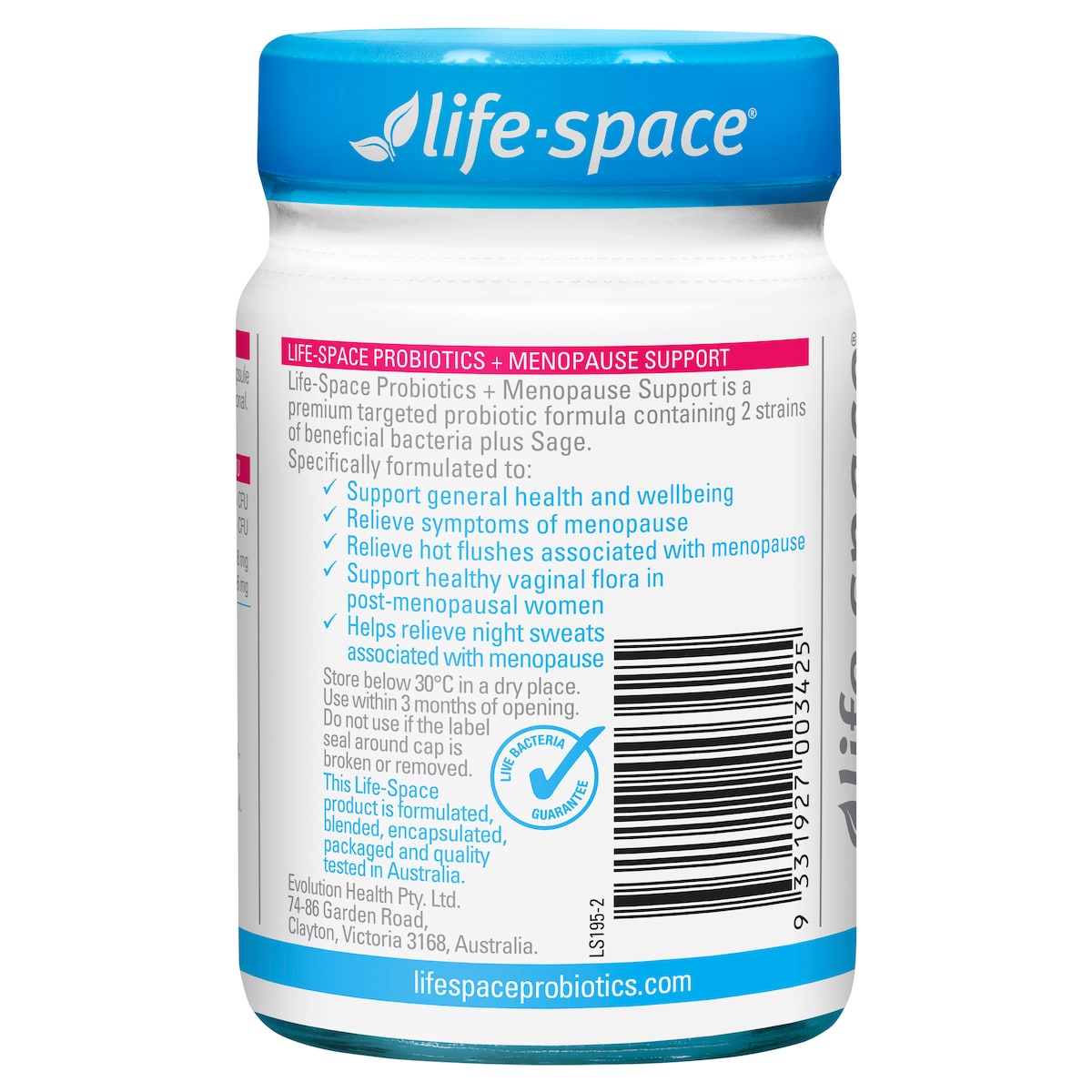 Life-Space Probiotics + Menopause Support 30 Capsules