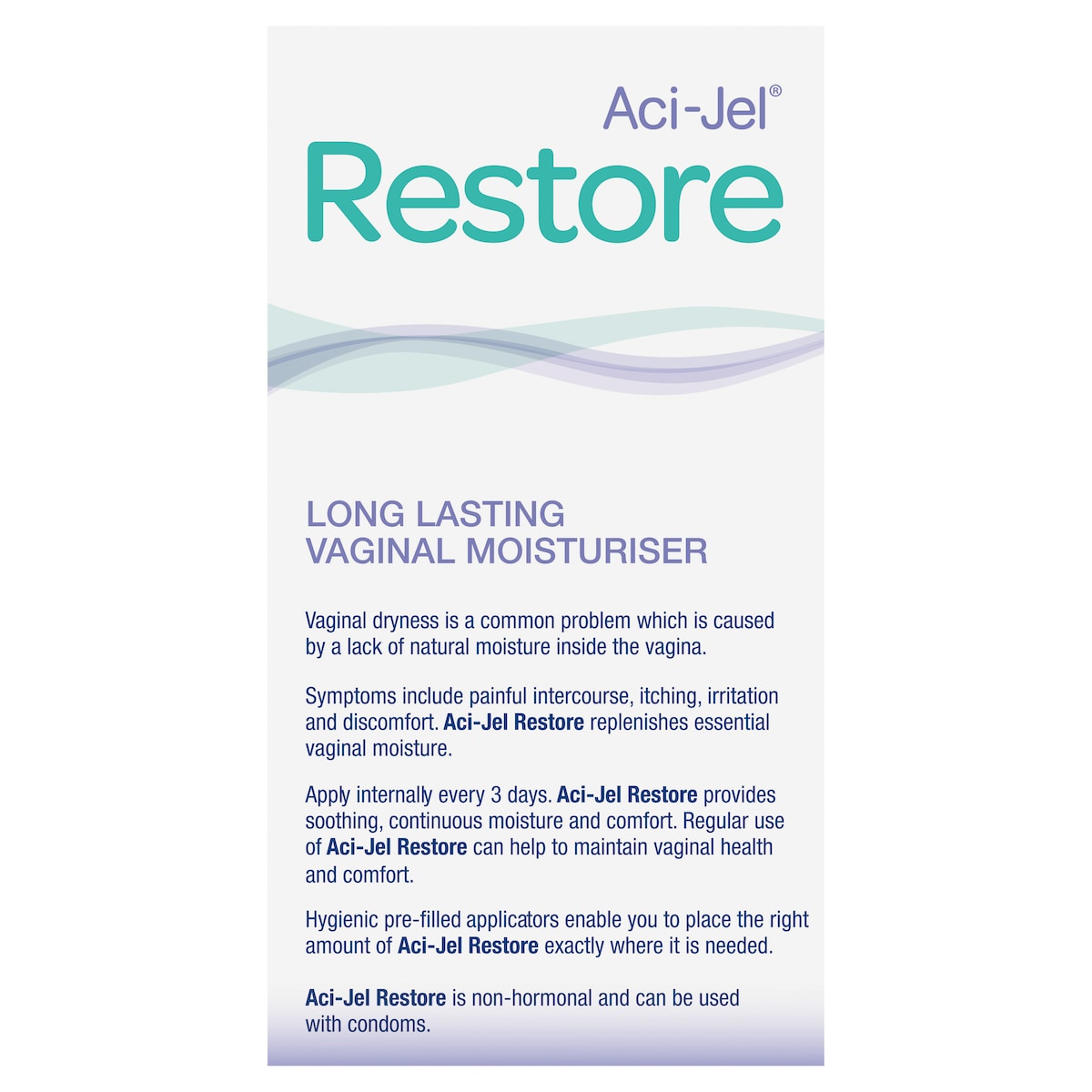 Aci-Jel Restore Vaginal Moisturiser 6 x 6.5g Pre-filled Applicators