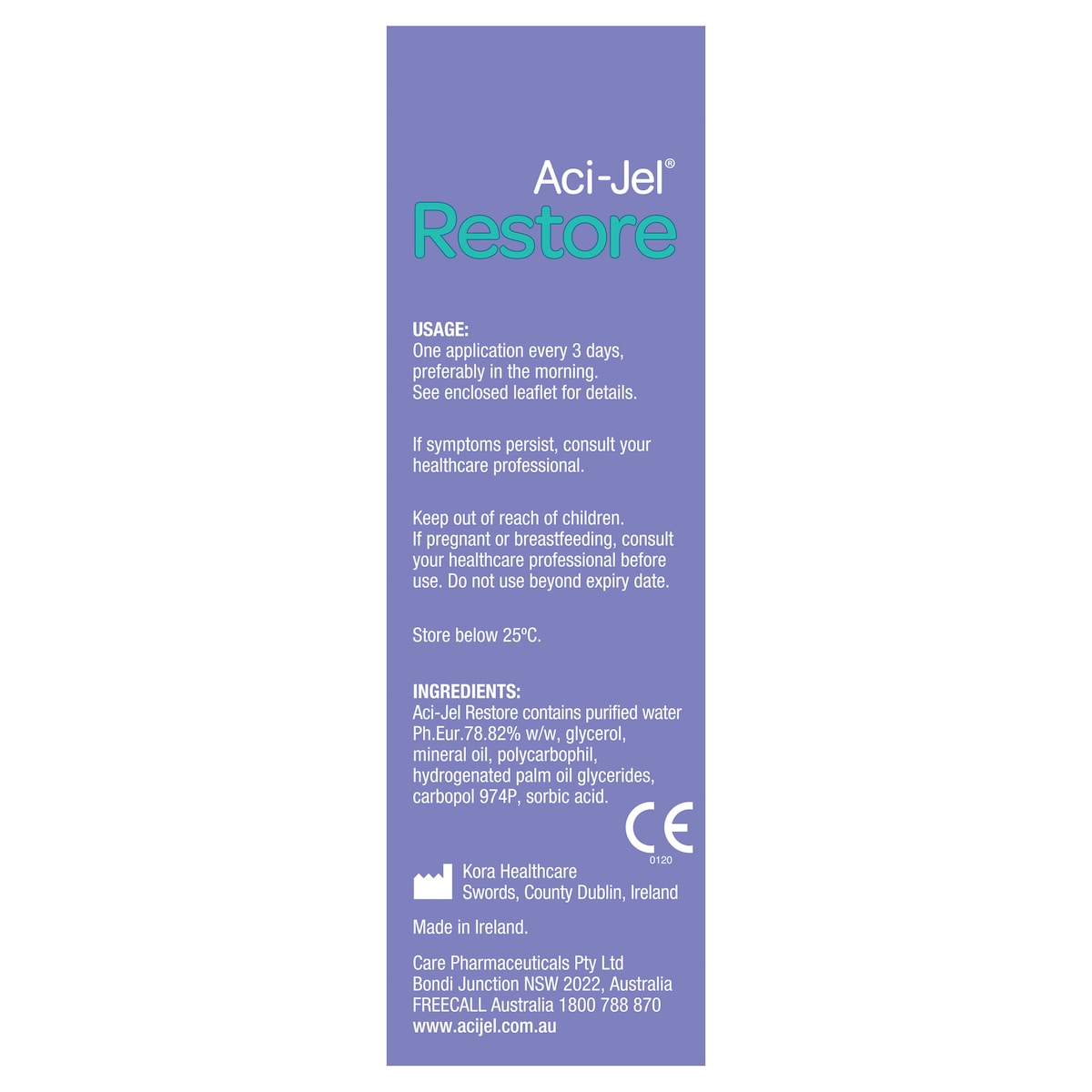 Aci-Jel Restore Vaginal Moisturiser 6 x 6.5g Pre-filled Applicators