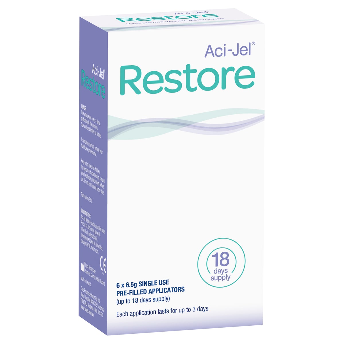 Aci-Jel Restore Vaginal Moisturiser 6 x 6.5g Pre-filled Applicators