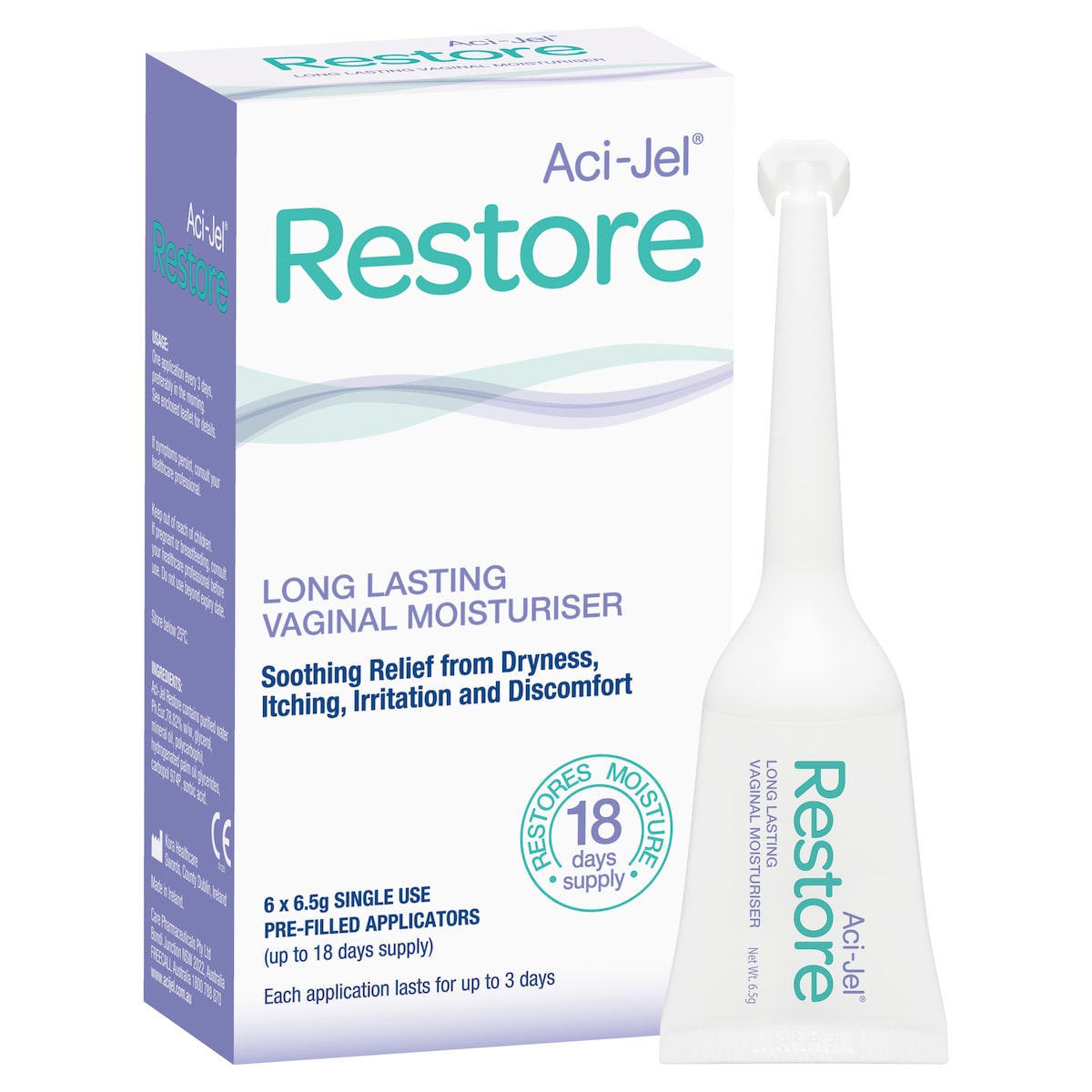 Aci-Jel Restore Vaginal Moisturiser 6 x 6.5g Pre-filled Applicators