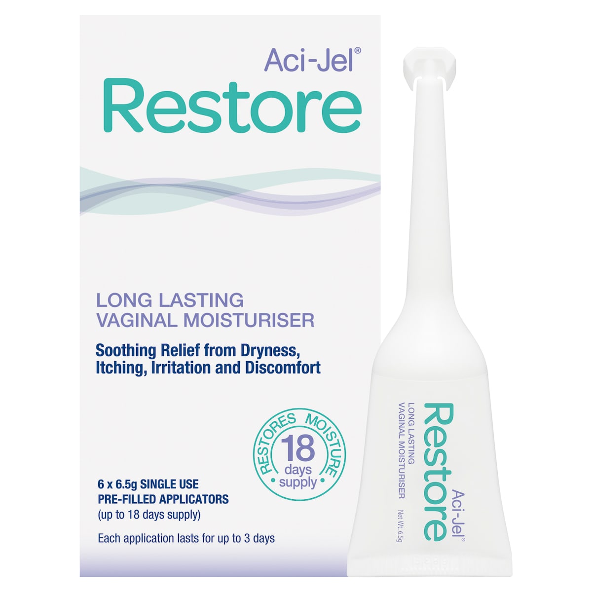 Aci-Jel Restore Vaginal Moisturiser 6 x 6.5g Pre-filled Applicators